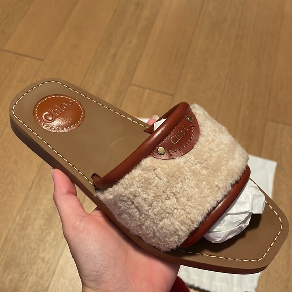 Chloe Woody shearling slides - Picture 3 of 4